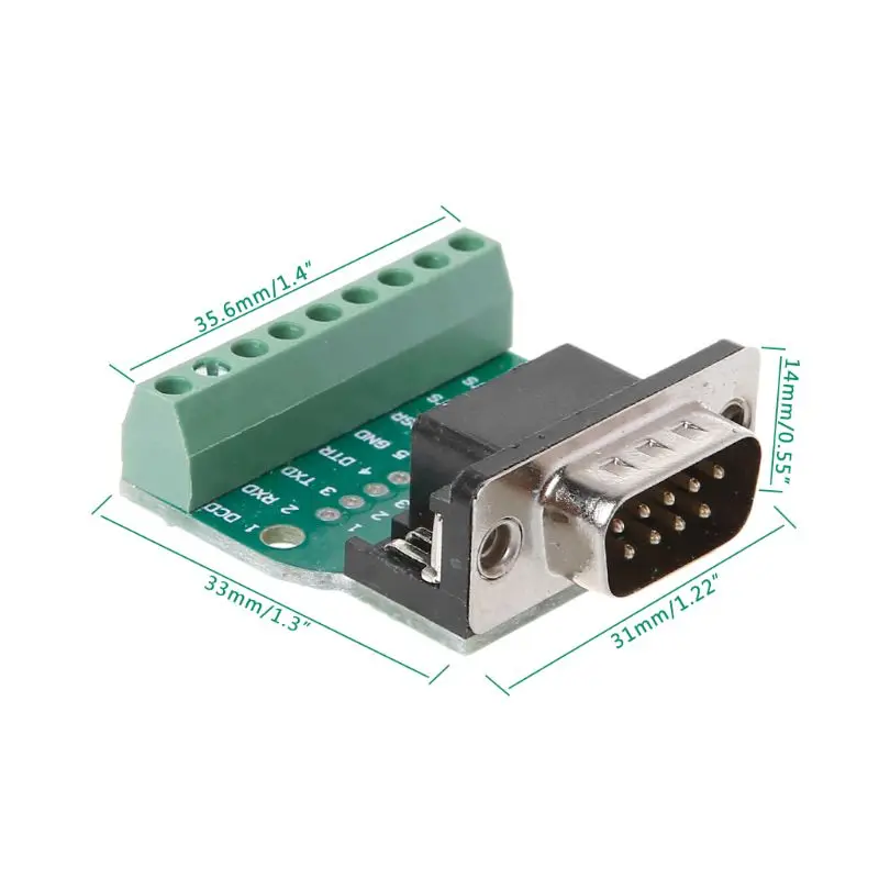 DB9 мужской/женский D-SUB адаптер пластина Разъем RS232 последовательный к терминальной плате сигнальный модуль