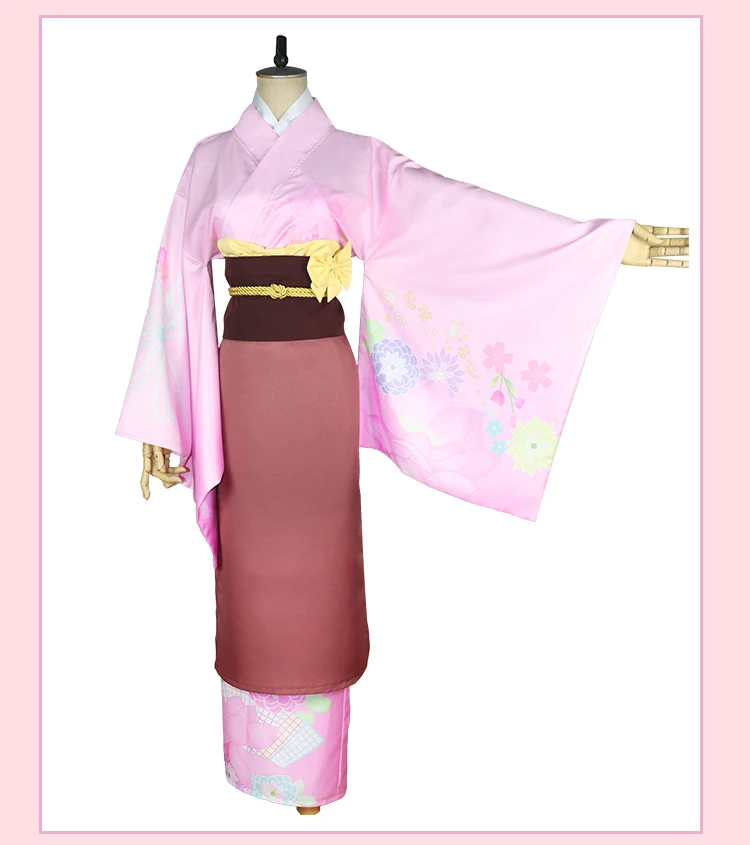 New Anime Konohana kitan Cosplay Costume Ren Cospaly Yukata Kimono Women Dress for Halloween  (2)