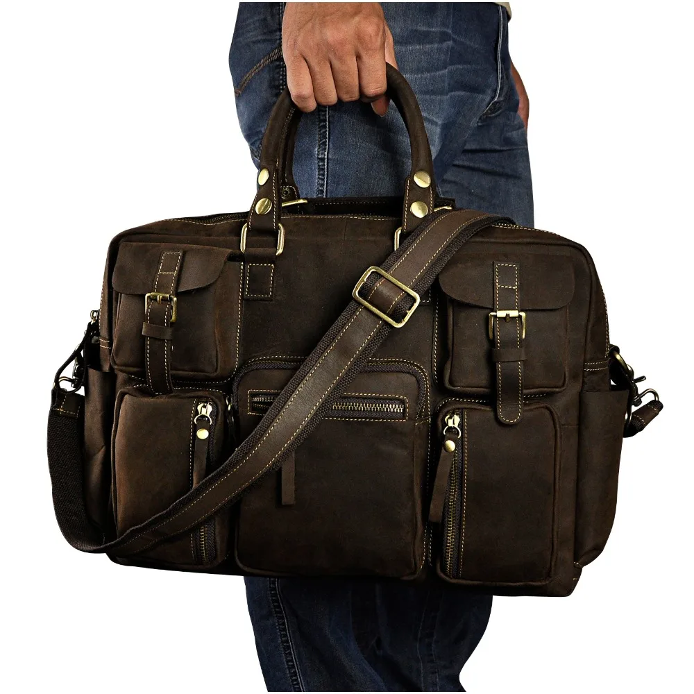Crazy Horse, Кожаный Модный деловой портфель, сумка-мессенджер, мужской дизайн, для путешествий, для ноутбука, чехол для документов, сумка-тоут, портфель, сумка 3061-d