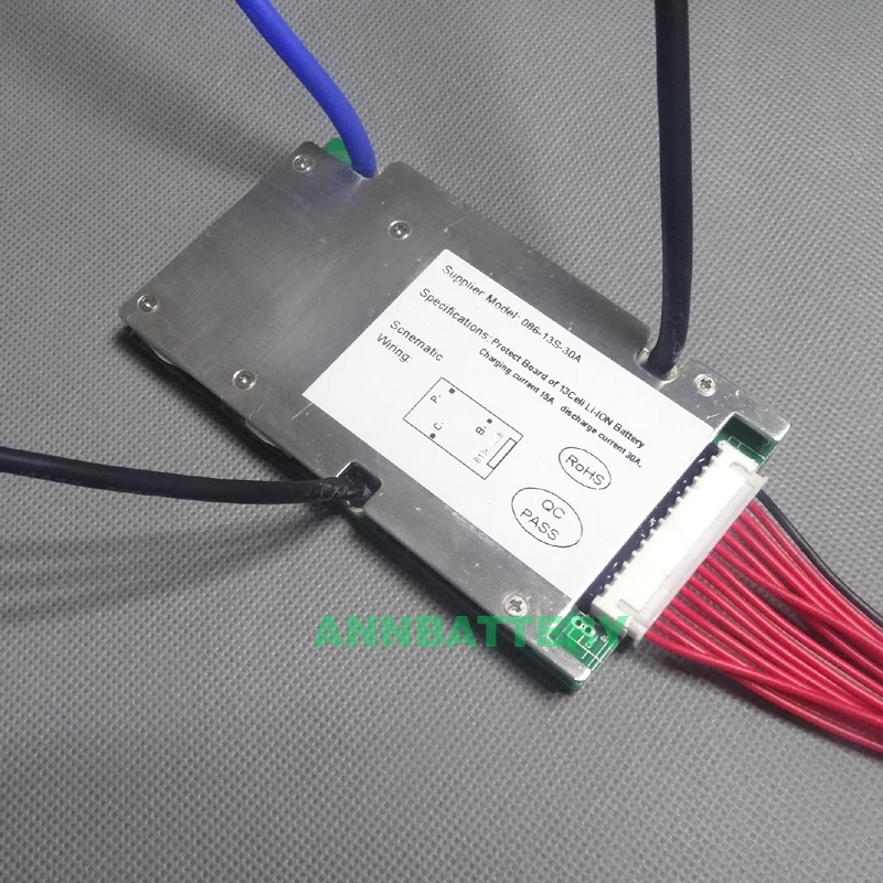 Baratos Batería de iones de litio BMS 13S 48V 20A, 30A, 40A y 50A BMS para 48V 500 W 2000 W batería de iones de litio con función de equilibrio