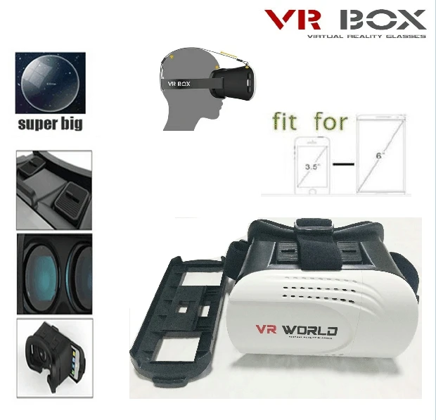

freeshipping 2016 Google Cardboard VR BOX Pro Version VR Virtual Reality 3D Glasses