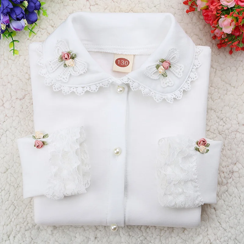 

Blouse For Girls 2019 New Children's Spring Clothing Girls Cardigan Bottoming Blouses & Shirt Long Sleeve Cotton Shirts