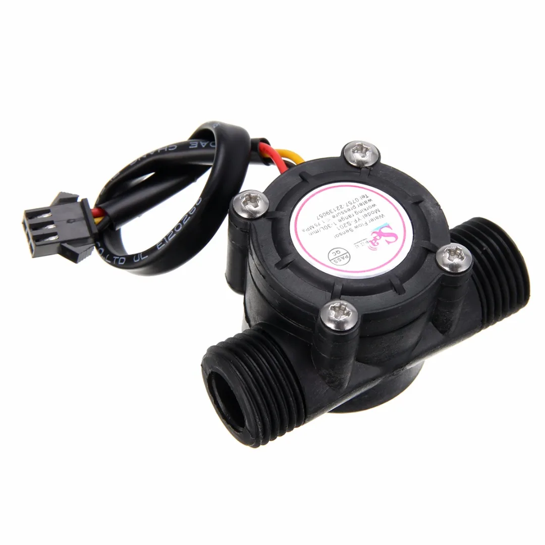 1pc 1/2`` Hall Water Flow Sensor Control Effect Flowmeter Flow Mesuring Tool 1-30L/min For Arduino