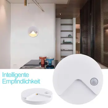 

LED Human Body Induction lamp USB Charging Induction Round Night Light for Home Cabinet wardrobe Corridor Stair Wall Light