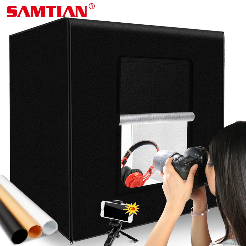 

SAMTIAN M60II Portable Light Box Photography Softbox Light Tent 60*60cm 48W CRI92 Portable Photo Studio for Product Shooting