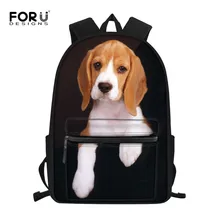 FORUDESIGNS/детская школьная сумка Beagle школьный рюкзак для мальчиков и девочек школьные сумки подарок для детей рюкзаки, школьный рюкзак