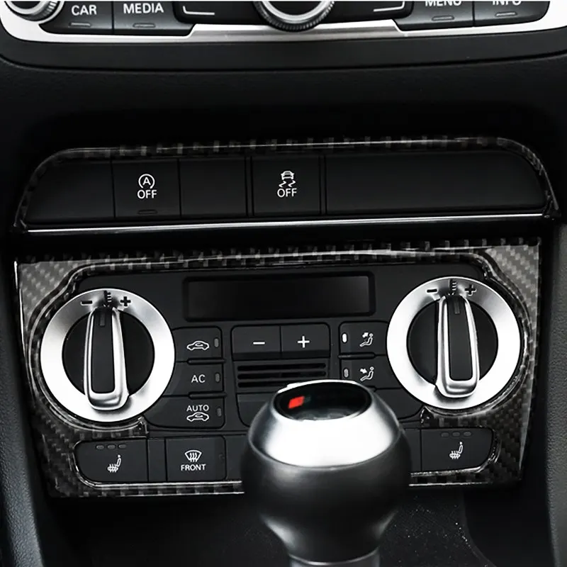 

Car styling For Audi Q3 2013-2017 Carbon Fibre Interior Center Control Cover Trim Air conditioning Outlet Frame Decoration Trim