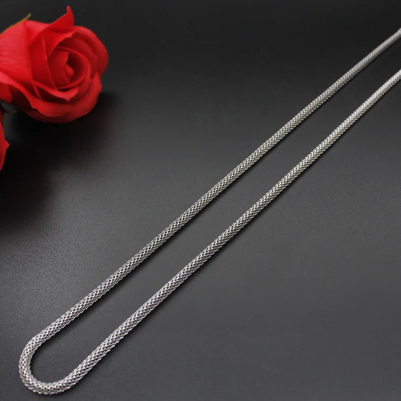 Stainless Steel Rope Chain Necklaces for Men/Women - 2mm and 2.5mm Widths, Silver Color, Available in 45cm, 50cm, and 55cm Lengths - Male Collier Jewelry image 4