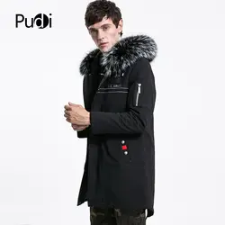 PUDI CW034 2018 для мужчин новая мода хлопковая парка куртки с кроличьим мехом внутри Осень Зима Повседневная Верхняя одежда