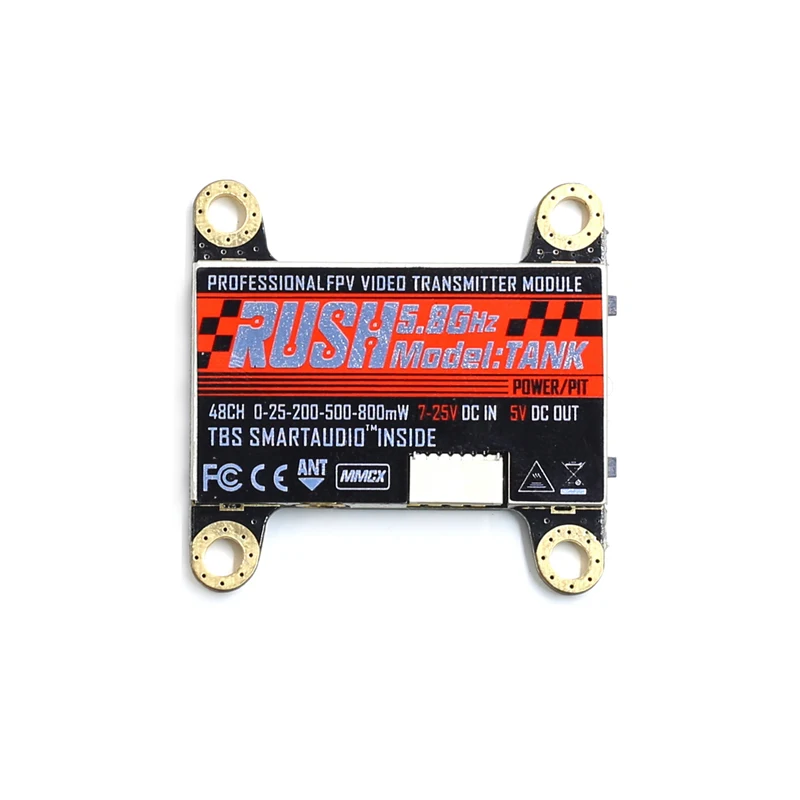 

1PC RUSH VTX TANK 48CH RaceBand/LowRace Transmitter PIT/25/200/500/800mW TBS Smartaudio Switchable AV Transmitter for RC Drone