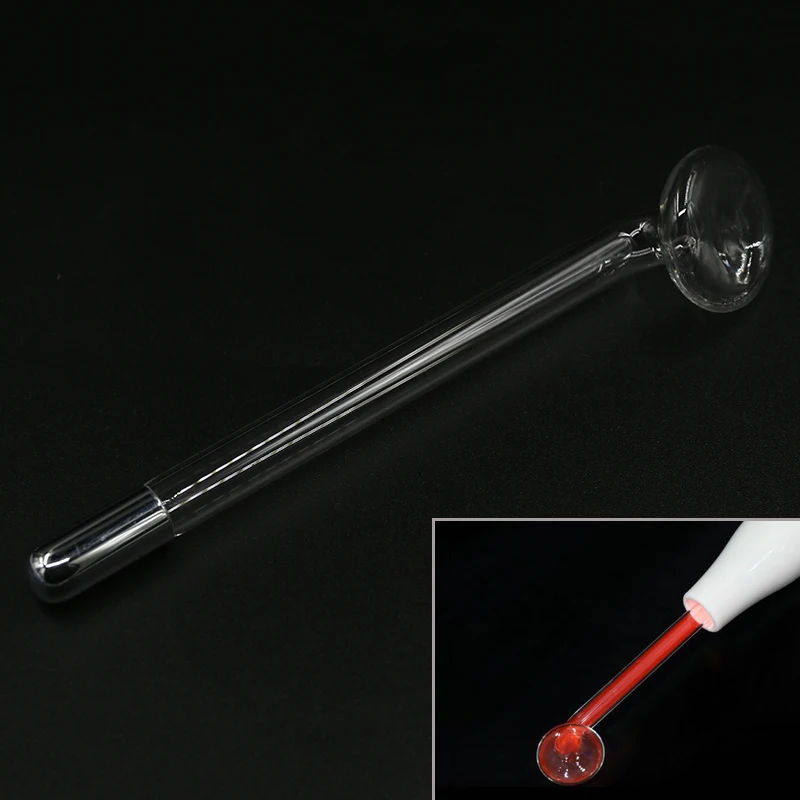 1PCS Mushroom Glass Tube High Frequency Electrode Facial Spa Acne Skin