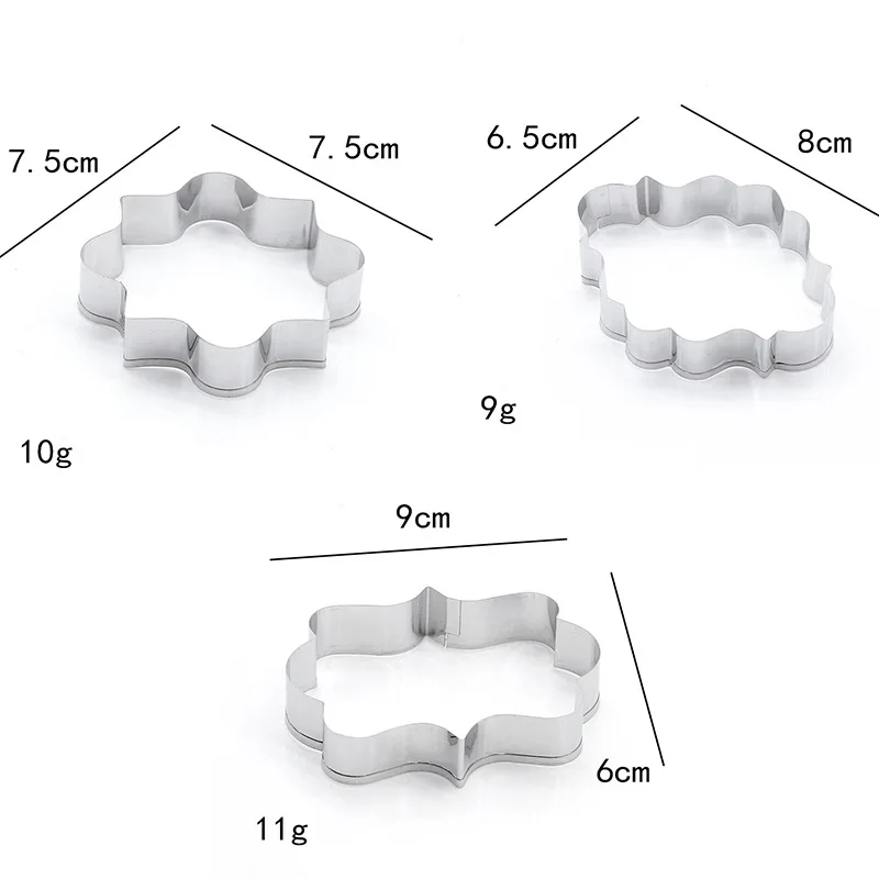 3 шт./компл. Европейский рамки формы для печенья Нержавеющая сталь автомат для резки печенья прессформы шоколада Fondant(сахарная) Торт украшения DIY Инструменты