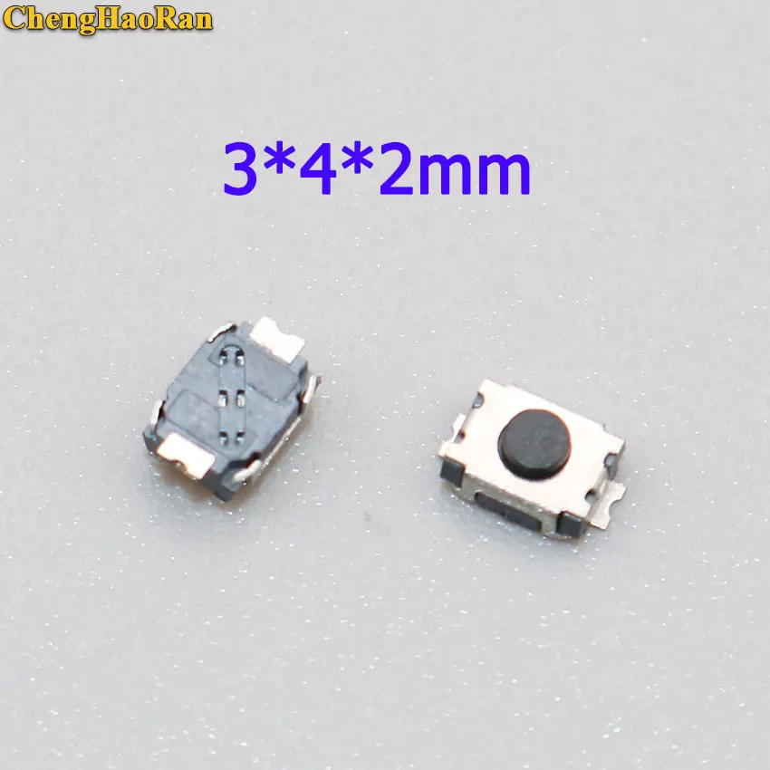 Chenghaoran100 шт. 3*4*2 мм Переключатель Tact переключатель SMD 2-контактный мини-кнопочный