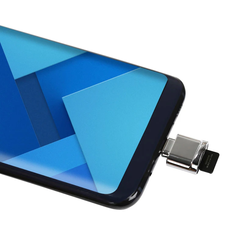 Мини OTG usb type C кард-ридер USB3.1 Micro SD TF Память для Macbook или смартфона с интерфейсом type c серебристый тип-c