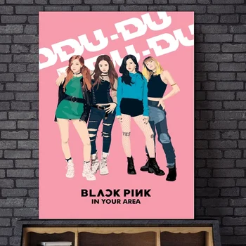 

Black Pink Group Canvas Poster and Print Wall Art Picture Painting Home Decor Sticker for Living Room