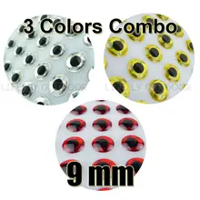 9 мм 3D ассортимент, 3 цвета комбо/600 шт мягкие формованные 3D голографические рыбные глаза, муха, джиг, изготовления приманки