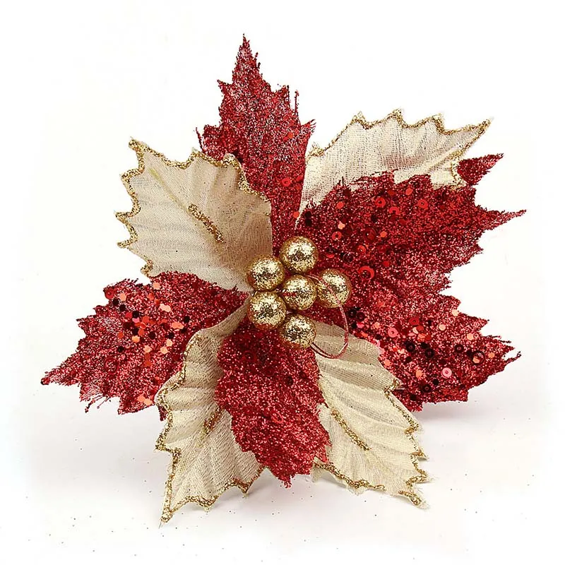 22 см блестящая шикарная Рождественская елка искусственный цветок подвесное