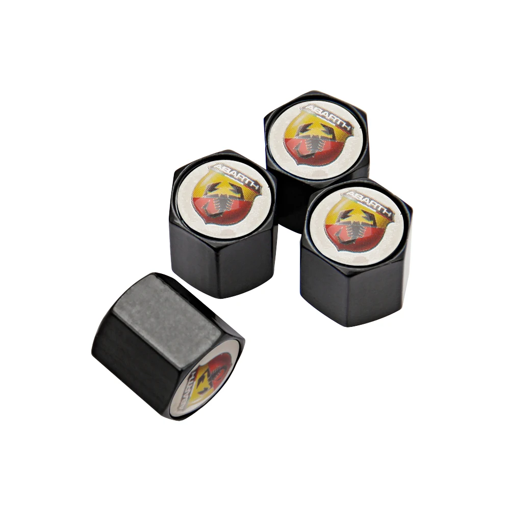 

Automobile Wheel Accessories for Abarth fiat 500 124 131 abarth 124 spider Punto Car Tyre Valve Stem Caps Rim Emblem Metal