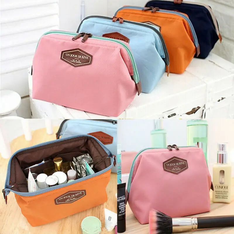 

Hot Women Toiletry Bag Lazy Makeup Bag Quick Pack Waterproof Cotton Blend Sponge Outdoor Travel Bag Fashion Cosmetic Bags Cases