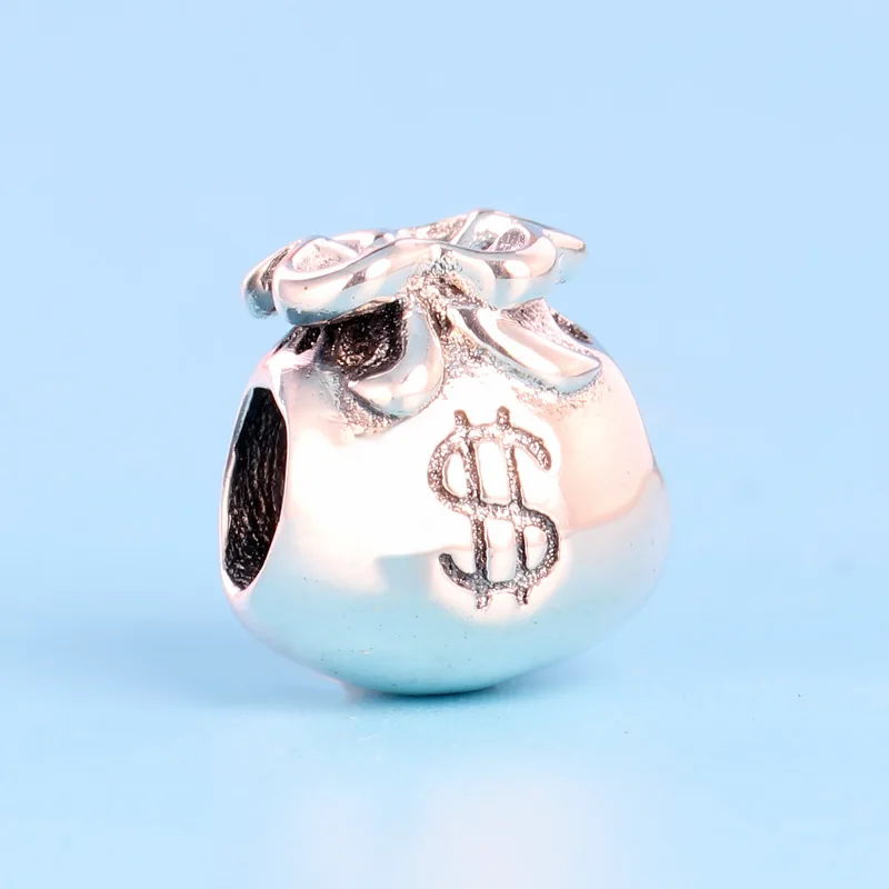 

925 Sterling Silver Money Bags Charm Beads Fit Original Pandora Bracelet & Necklace Pendant Women Jewelry Christmas Gift