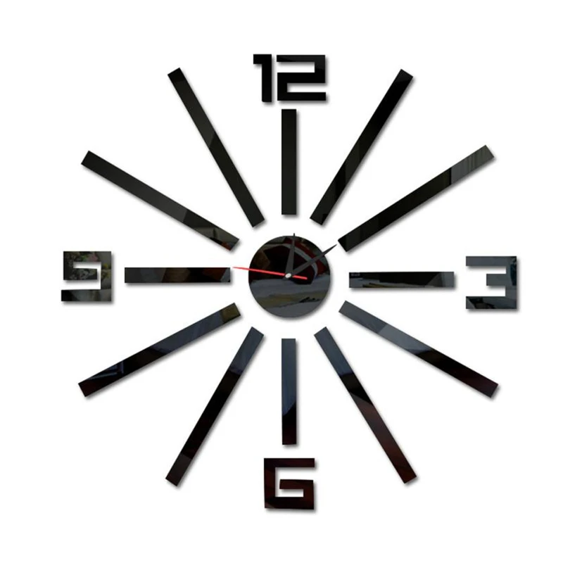  Fashion DIY Large Number Mirror Wall Sticker Big Watch Home Decor Art Clock Removable Waterproof Non-toxic Room Decor C0425#30 06