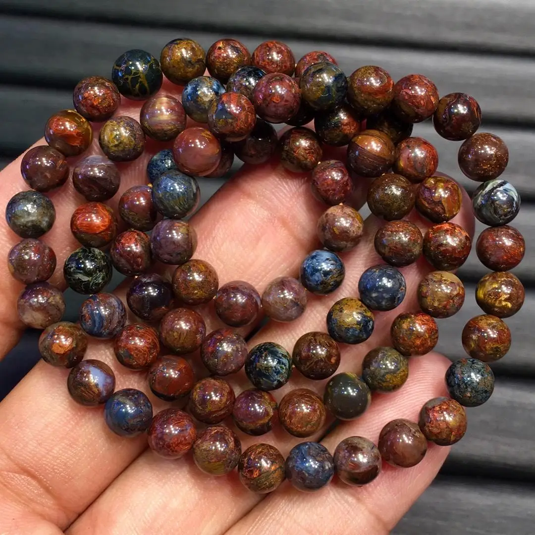 

7mm Natural Namibia Pietersite Blue Yellow Beads Gemstone Round Bead Stretch Bracelets Man Women Drop Shipping