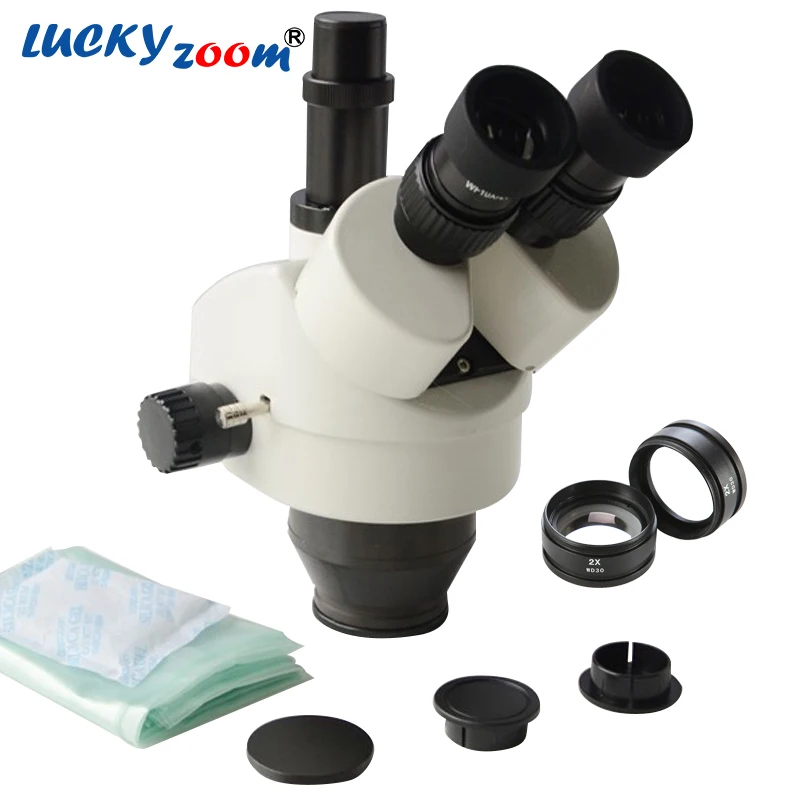 

Luckyzoom Brand 7X-90X Trinocular Zoom Stereo Microscope Head SZM2.0X Object Auxilliary Len Free Shipping