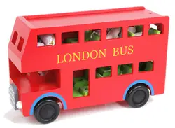 Новый деревянная игрушка Конструкторы Bus Лондонский автобус детские игрушки детские развивающие игрушки