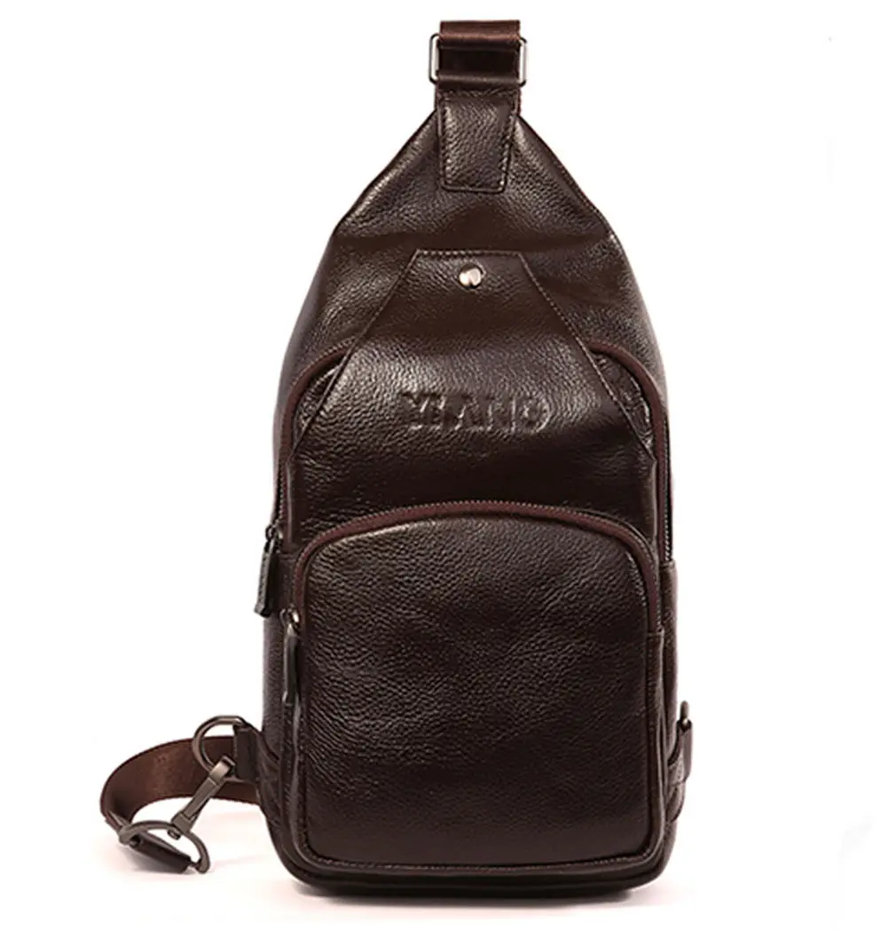 

Men Fashion Genuine Leather High Quality Casual Messenger Satchel Sling Chest Bag Messenger Shoulder Bag DropShipping