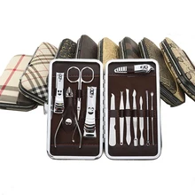 12 шт. портативный маникюрный набор для ухода за ногтями из нержавеющей стали инструменты щипчики для ногтей пилка для ногтей Ножницы-пинцет