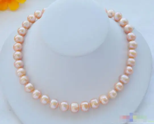

Hot sale >>>>> REAL 17" 12mm ROUND pink freshwater PEARL NECKLACE