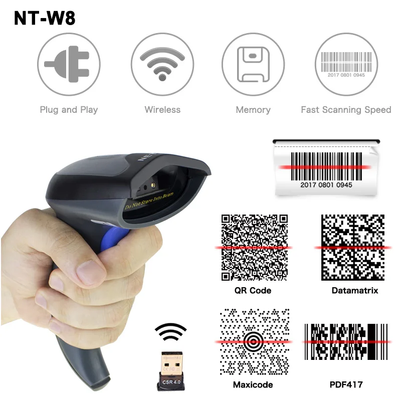 جديد وصول المحمولة 2.4 جرام الليزر 2d الباركود ماسحة لاسلكية 2000 مللي أمبير وقت طويل مسح usb اللاسلكية/السلكية بار قانون القارئ NT-W8 جديد وصول المحمولة 2.4 جرام الليزر 2d الباركود ماسحة لاسلكية 2000 مللي أمبير وقت طويل مسح usb اللاسلكية/السلكية بار قانون القارئ NT-W8