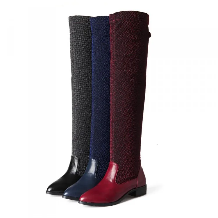 2017 Botas Mujer Big Size 34-43 Brand Design Patch Color Over The Knee Boots Thick Sole Platform Slim Long Winter Autumn A98 2017 Botas Mujer Big Size 34-43 Brand Design Patch Color Over The Knee Boots Thick Sole Platform Slim Long Winter Autumn A98