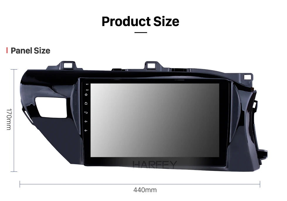 Flash Deal Harfey 10.1" 2din Android 8.1 Car GPS Radio for Toyota Hilux Right Hand Drive 2016 2017 2018 Head unit Mirror Link 3G bluetooth 14