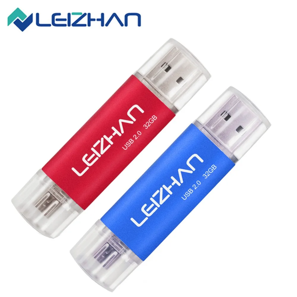 Leizhan OTG USB флэш-накопитель 64 ГБ 32 16 8 4 Android микронакопитель Флешка 2 0 карта памяти |