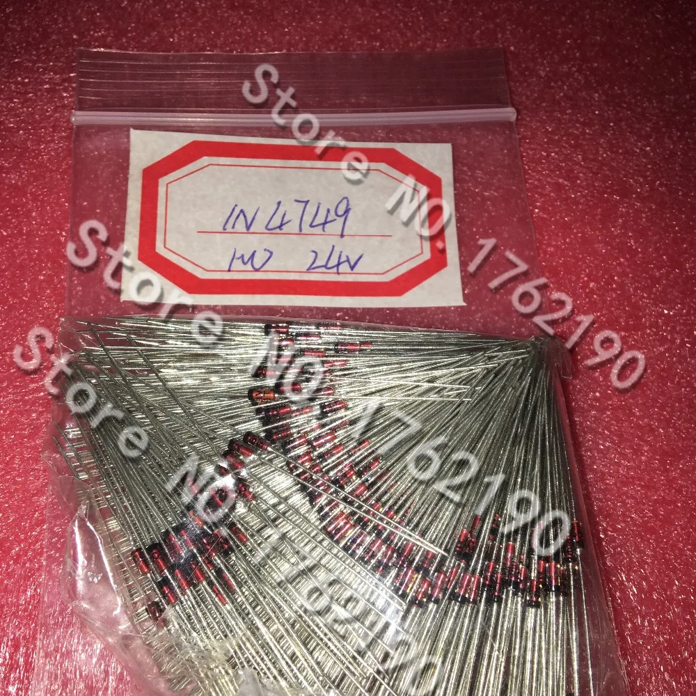 

500PCS/LOT Zener diode 1N4749 1W 24V DO-41 glass tube straight