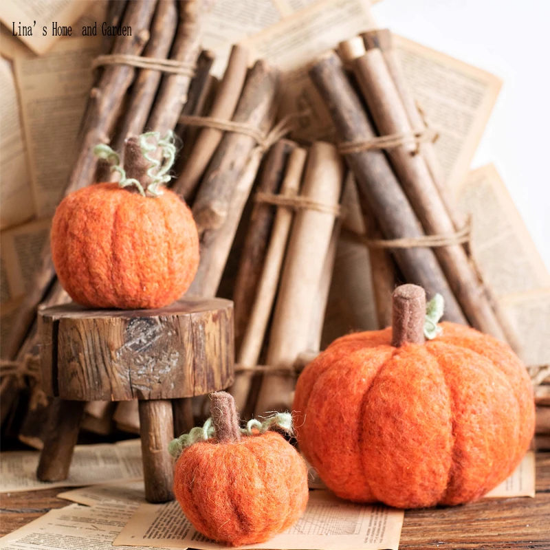 

autumn decor thankgiving decor traditional handmade farm felt pumpkin