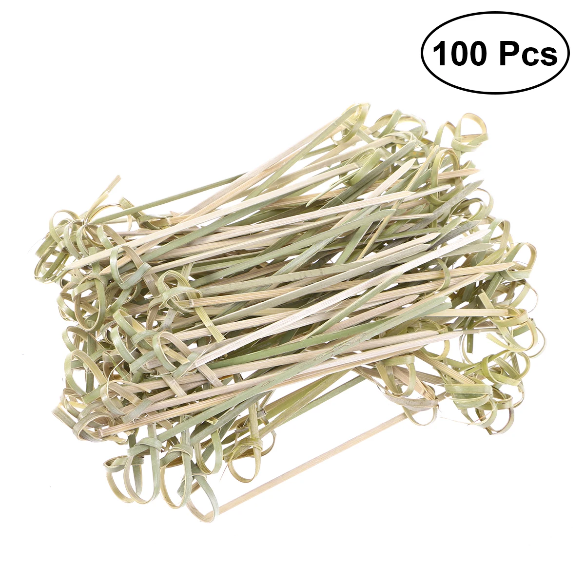 

100pcs Disposable Bamboo Knot Skewers Cocktail Picks with Twisted Ends for Cocktail Party Barbeque Snacks Club Sandwiches