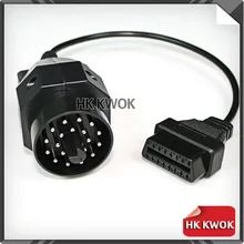 Прямая поставка 10 шт./лот для BMW 20Pin штыревой к 16Pin гнездовой OBD 2 кабель автомобильный диагностический Соединительный адаптер инструмент каб...