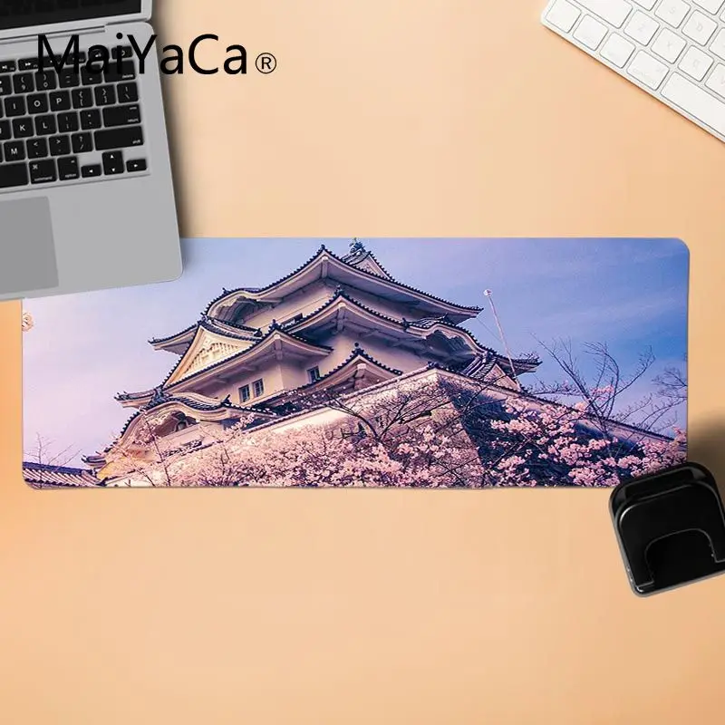 LockEdge 30X90cm MaiYaCa в запасном японском храме вишневый цвет клавиатуры коврики для игровой мыши резиновая мышь прочный коврик для мыши на стол - Цвет: LockEdge 30X90cm