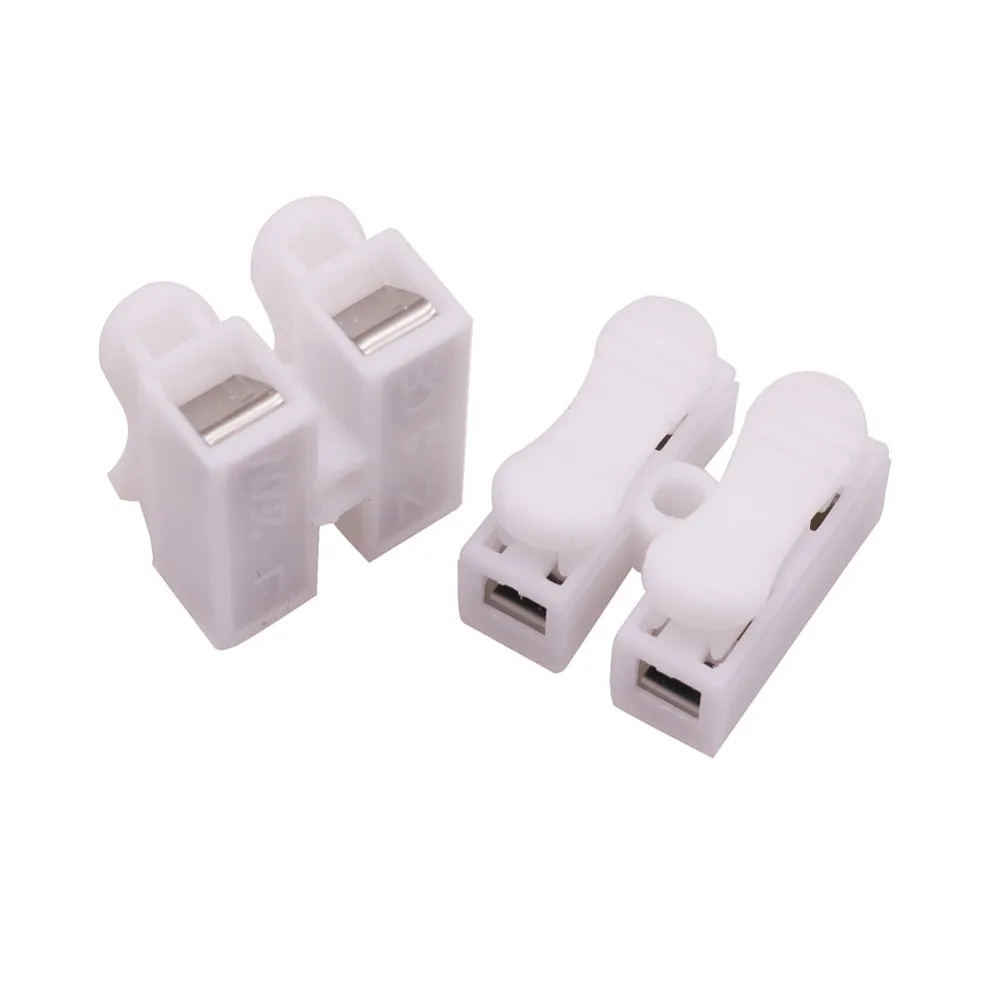 

10pcs/lot 2p G7 Spring Wire Quick Connector Splice With No Welding No Screws Cable Clamp Terminal 2 Way Easy Fit Led Strip CH-2