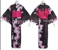 Новое Женское кимоно японское летнее кимоно кардиган-кимоно юката пояс головной убор обувь