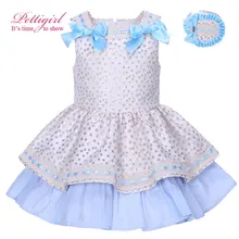 Pettigirl 2017 D’été Filles Robes D’or Dot Avec Chapeaux Fille Boutique Vêtements Enfants Costume Pour Enfants G-DMGD001-1293