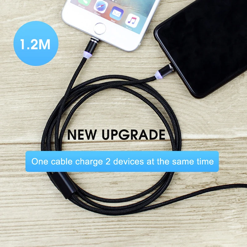 ! ACCEZZ 2 в 1 Магнитный зарядный кабель для IPhone XR X XS MAX Android Micro USB Type C Redmi Huawei Xiaomi 9