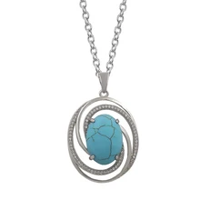 WEIMANJINGDIAN – collier avec pendentif en pierre Semi-précieuse naturelle et cristal de zircone cubique, pour femme, pull ou manteau