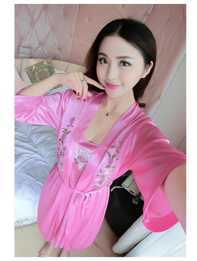 Sexy lingerie Set Sleep dress Women Sleepwear Backless Satin Chemise Slip deep v Nightwear Lace Nightgown Female Home Night Gown