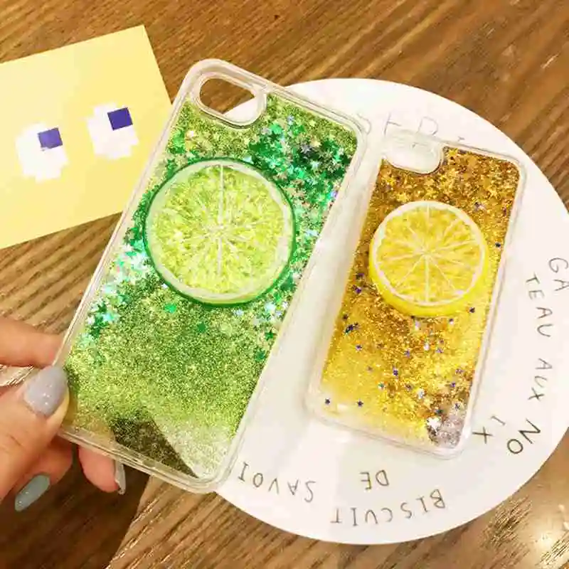 

Fashion Fresh Plain Star Glitter 3D Lemon Phone Case Soft Tpu Back Cover Protective Anti-knock For Samsug S8 S8PLUS J5/J7 Prime