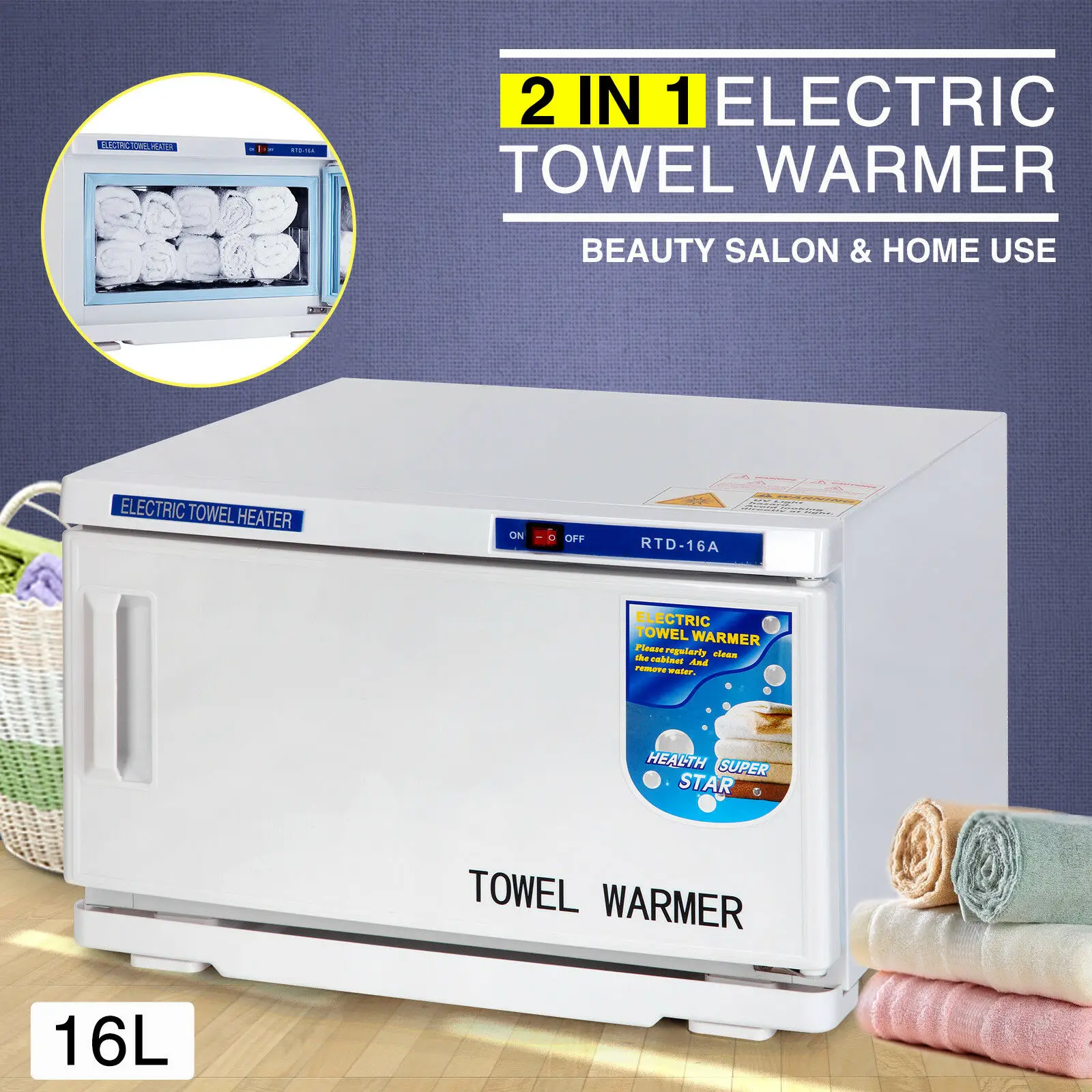 16l Uv Sterilizer Facial Hot Towel Warmer Cabinet Spa Salon Beauty