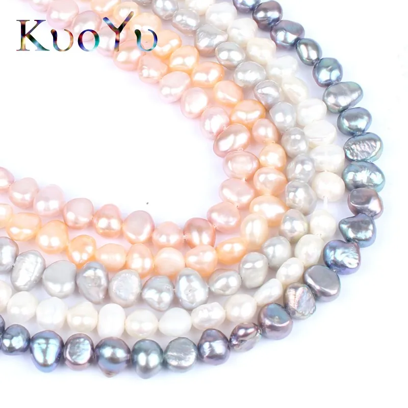 5 strands 15/" 8-10×6-7mm deep green baroque freswater pearl wholesale beads