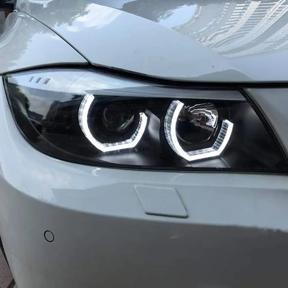 7000K Xenon Белый C стиль светодиодный ангельские глазки Halo кольца w/чехлы со стразами для BMW E90 E92 E93 F30 F35 передних фар